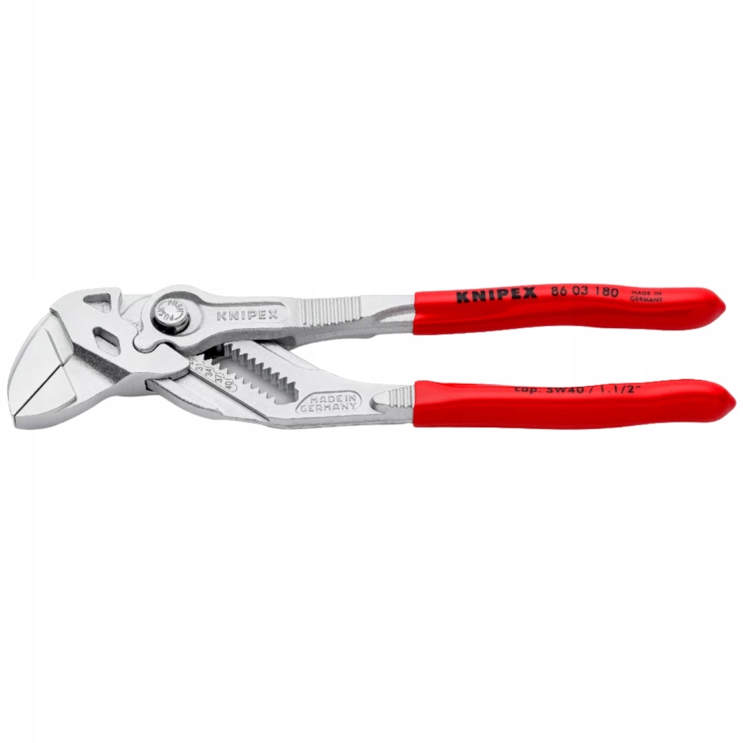 Szczypce nastawne do rur z kluczem Knipex L180