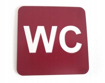TABLICZKA NA DRZWI toaleta WC męska 6X6 cm GRAWER