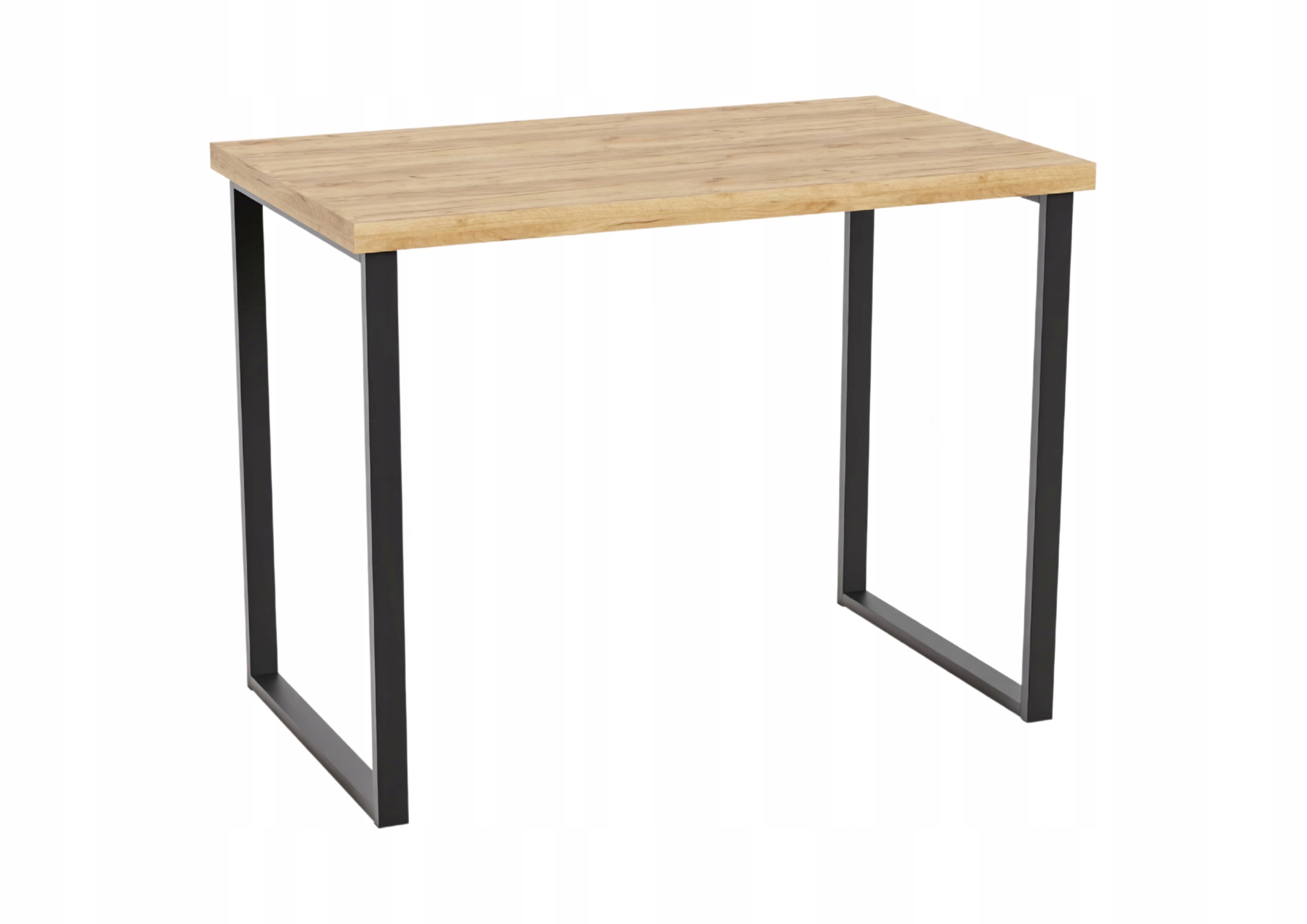 Loftový psací stůl s kovovými nohami, 100x60, dub craft