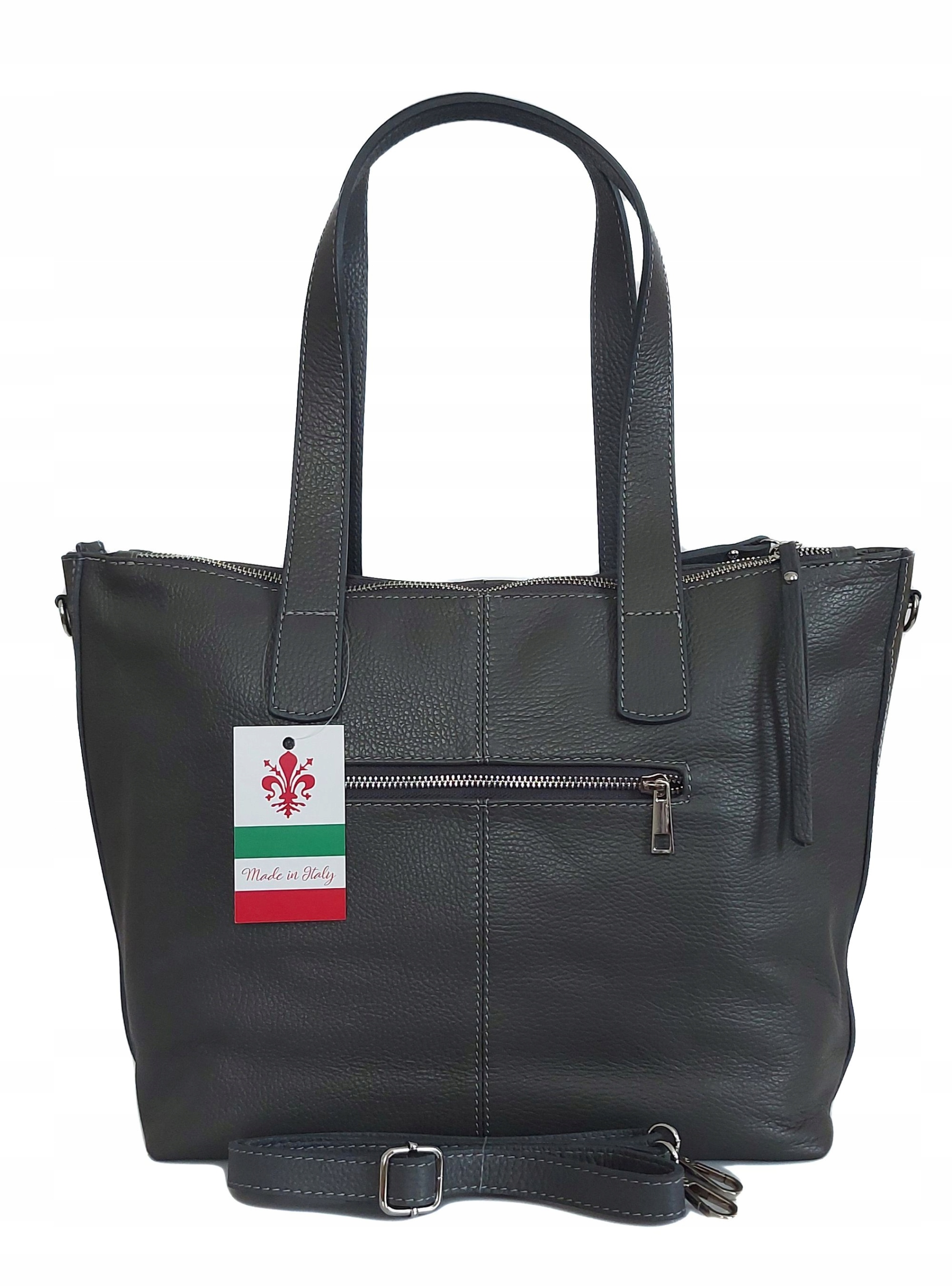 Krásná velká klasická taška, tři komory přes rameno A4 Italská kůže Vera Pelle