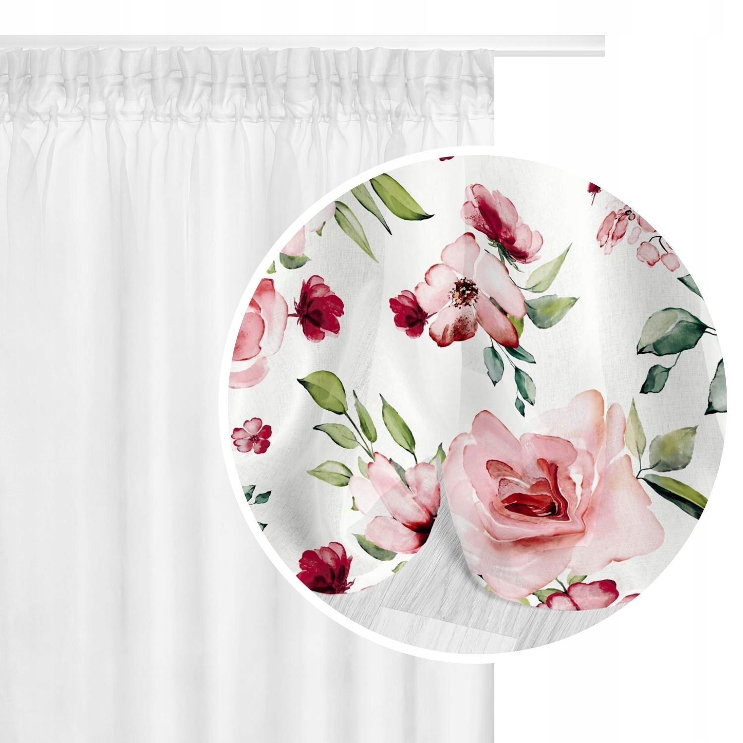 ZASŁONY ROSALLY 140x240 RÓŻE TAŚMA Kod producenta Polski Produkt