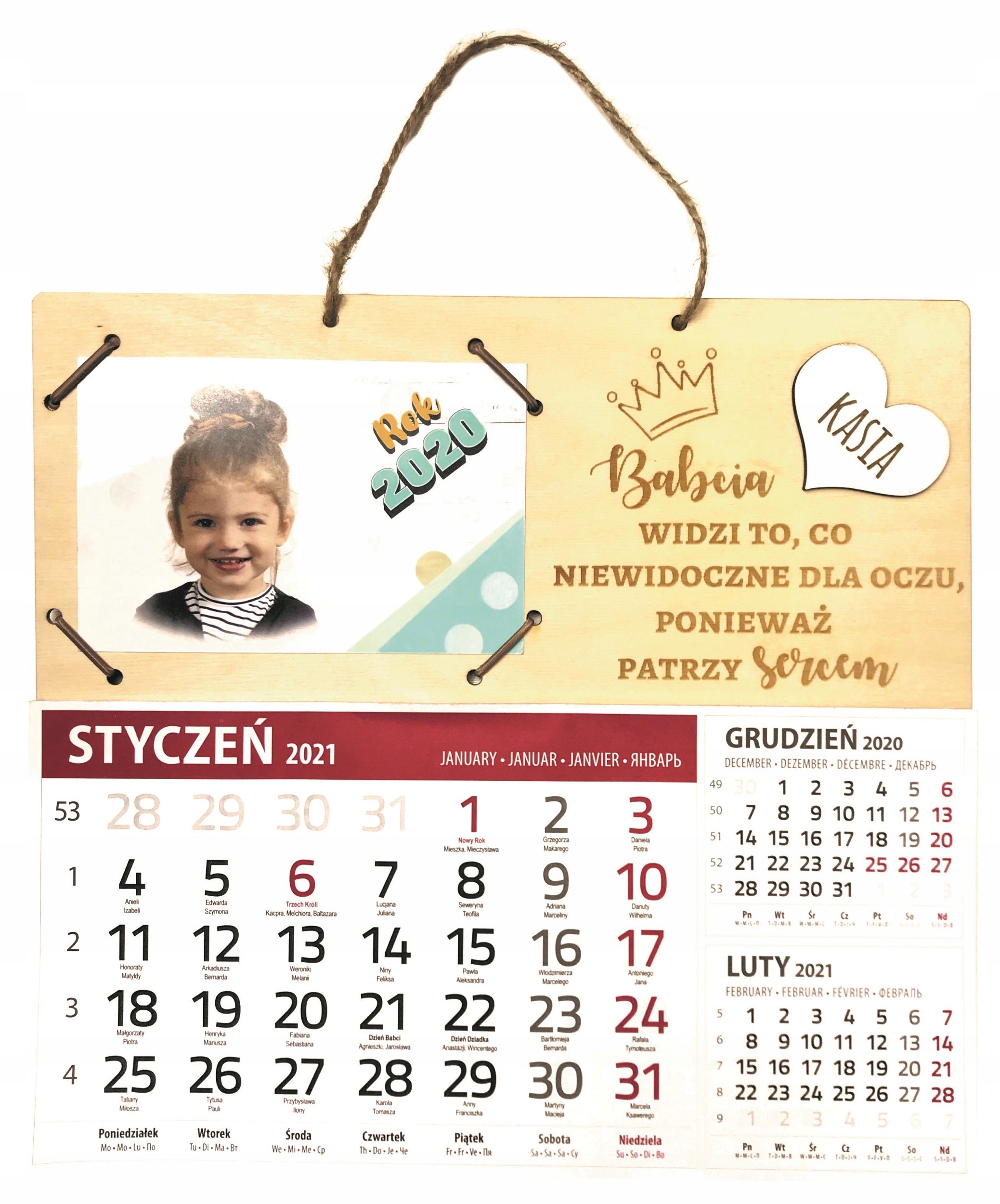 

Prezent Dzień Babci Dziadka grawer Foto-kalendarz