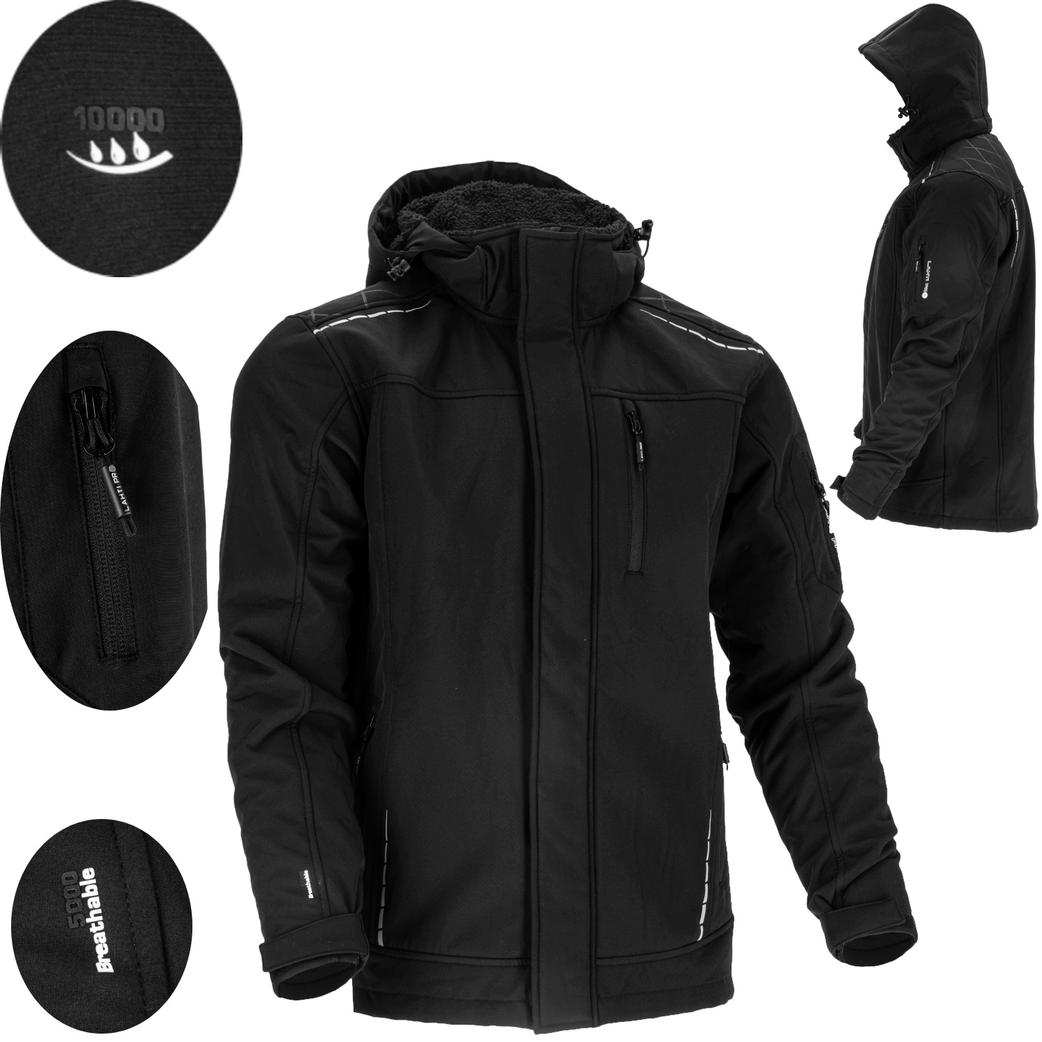 Pánská softshellová bunda s kapucí a zateplením Lahti Pro L40955 outdoor 2XL