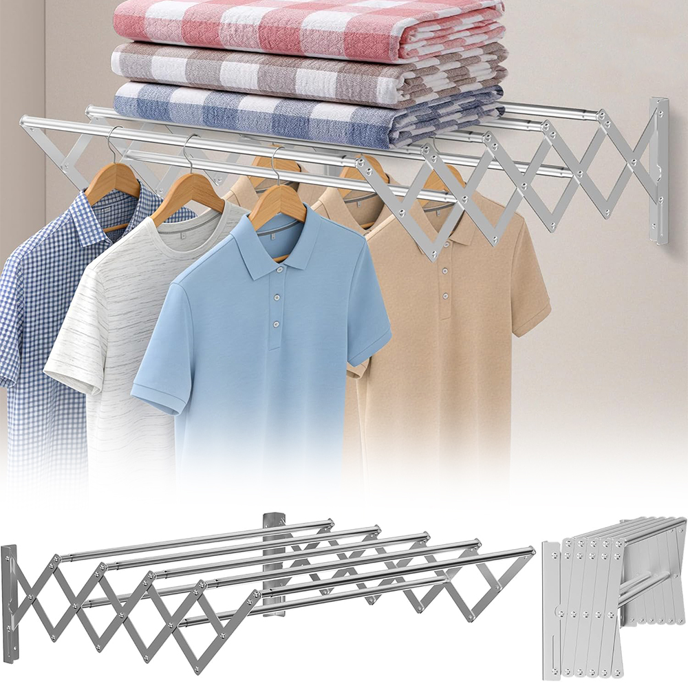 Levně Sušák na prádlo, zahradní stěny, rozkládací, 80 cm