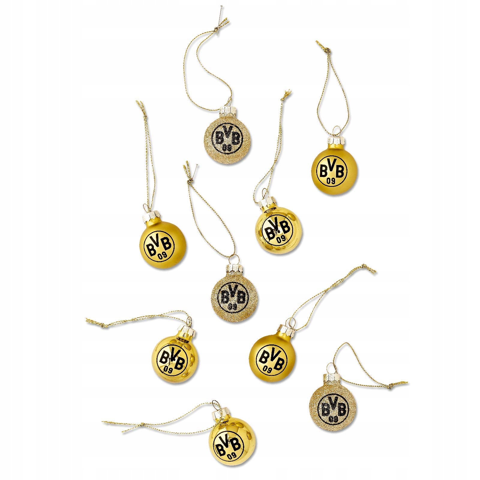 Bombki Borussia Dortmund 19660700 złoty 3 cm zestaw 9 sztuk