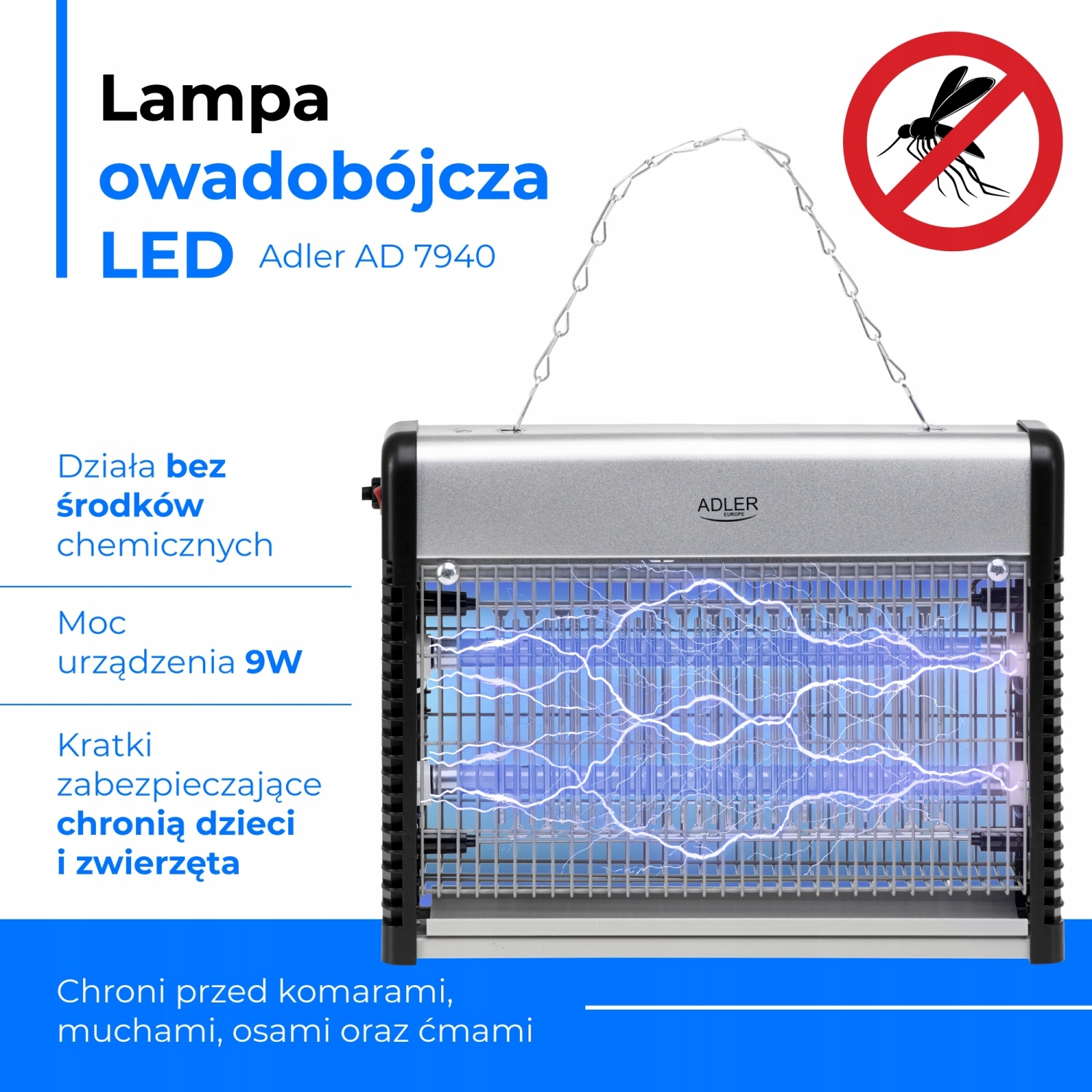 Lampa Owadobójcza LED AD 7940 - Skuteczna i Bezpieczna 2200V