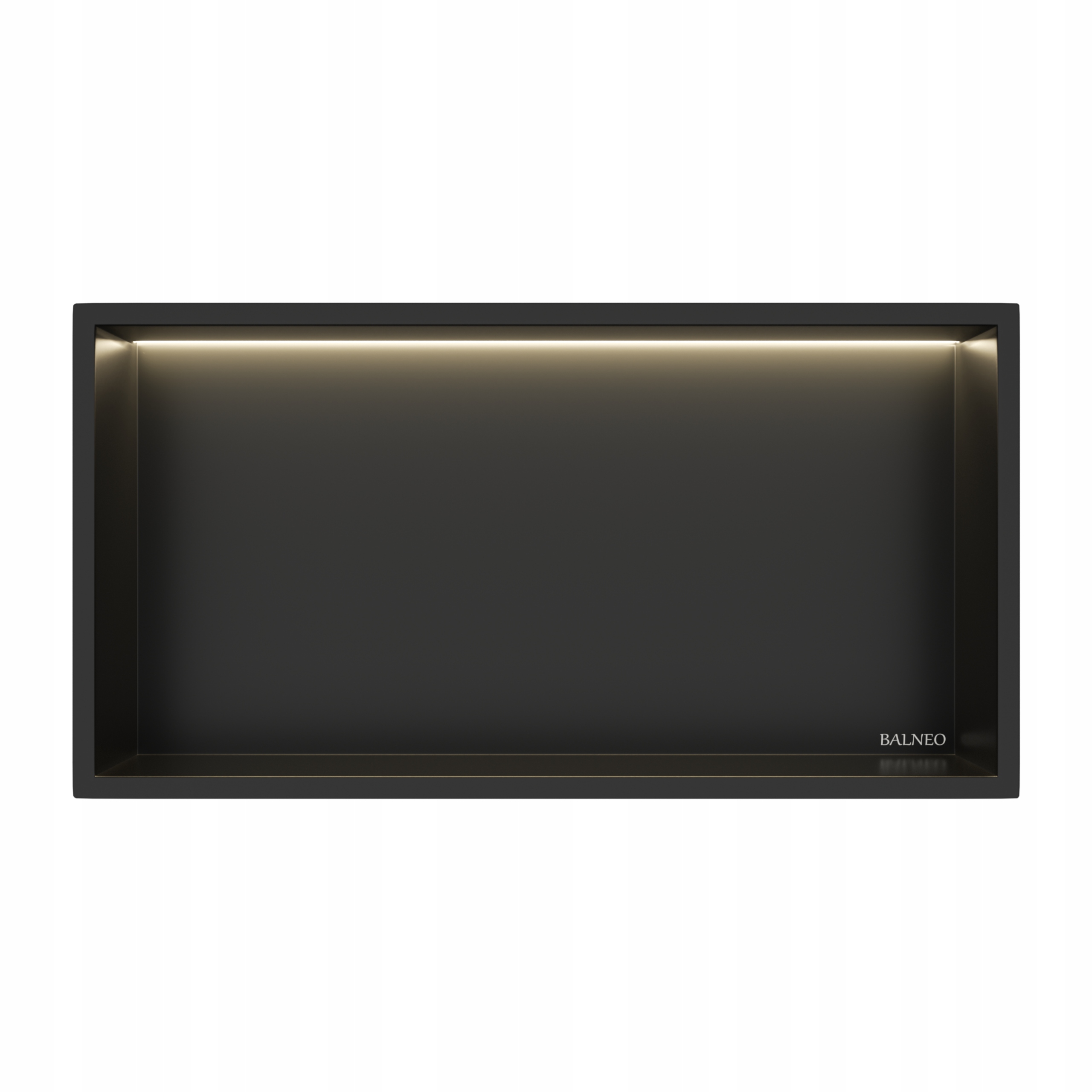 Balneo Vstavaná Polica S Led Osvetlením 30x60x10 cm Čierna Wall-box One Led