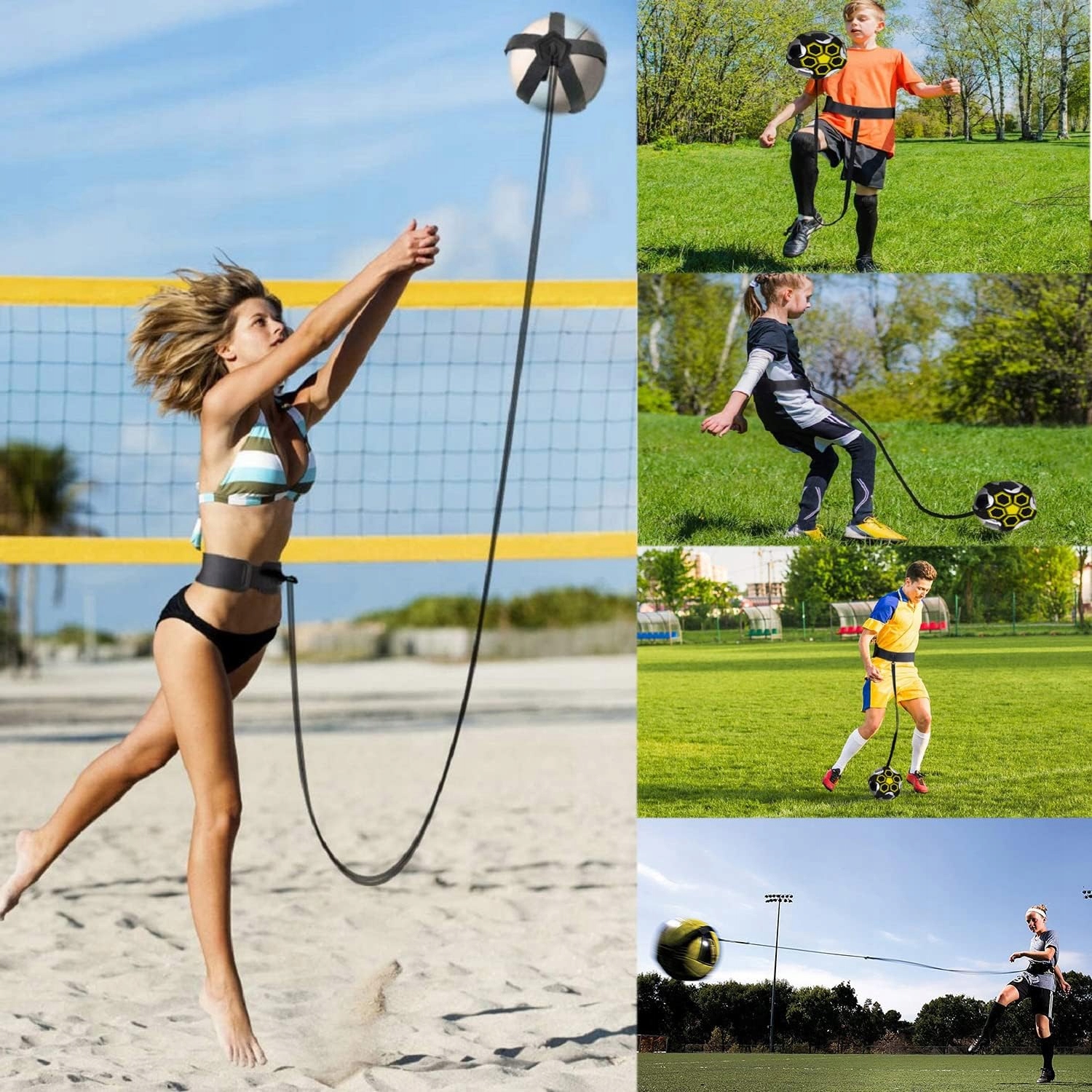 PAS TRENINGOWY DO PIŁKI NOŻNEJ REGULOWANY OPASKA DO TRENINGU PODAŃ STRZAŁÓW Elementy zestawu zestaw treningowy