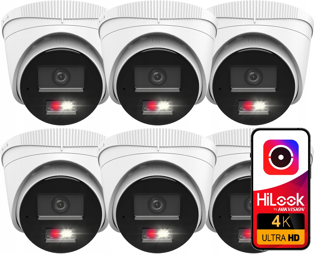 Kamera x6 Ip 8Mpx kupolová HiLook od spoločnosti Hikvision IPCAM-T8-30DL Mikrofón Poe