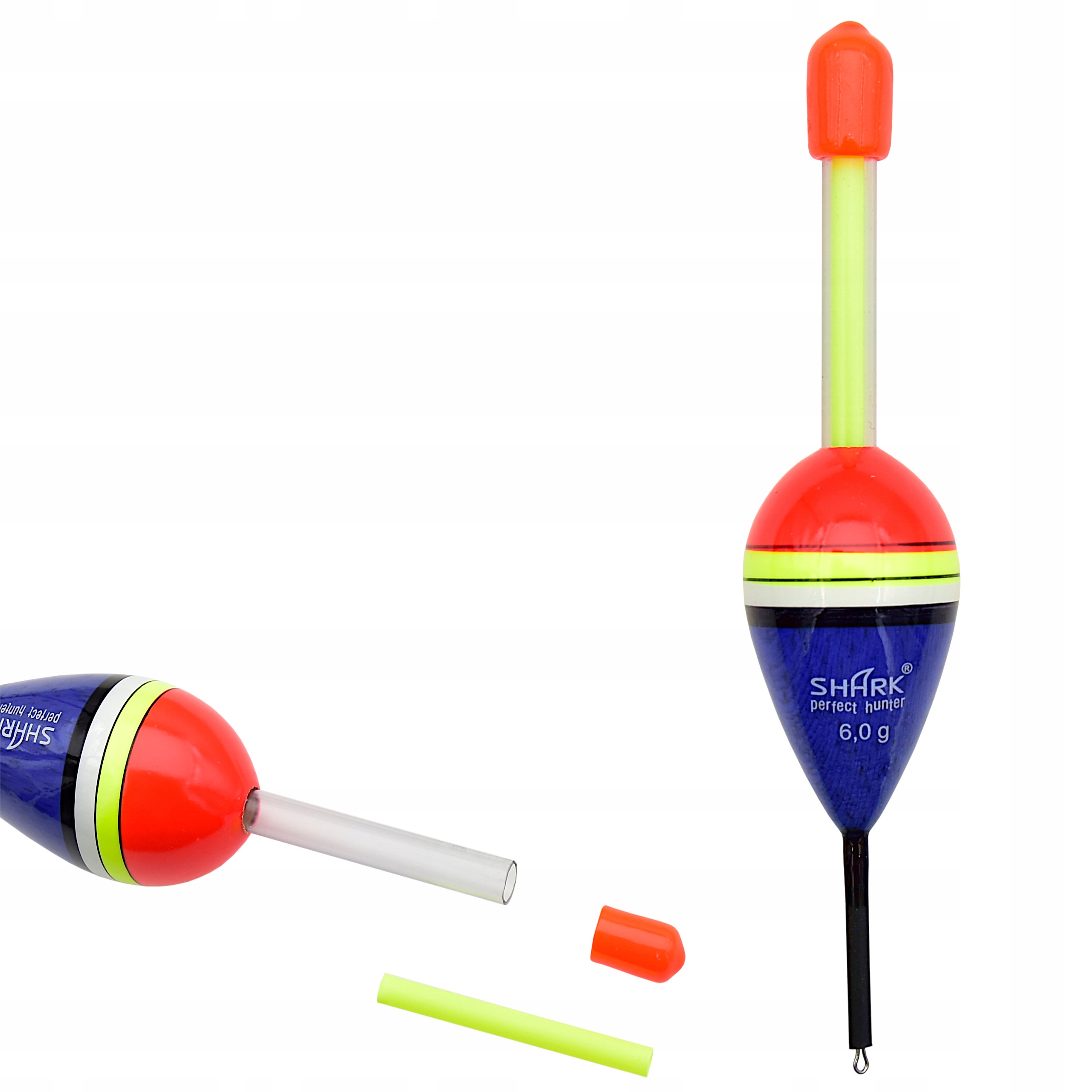 Spławik Przelotowy z Balsy Shark 6,0 g 12 cm z gniazdem na nasadkę