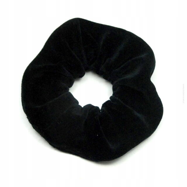 

Frotka Scrunchie do włosów Czarna welurowa