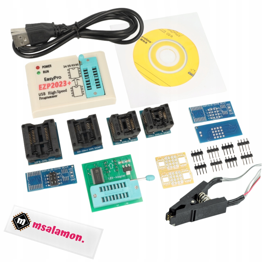 Programátor Eeprom Flash Bios EZP2023+ Sada Spi I2C Klips Adapter