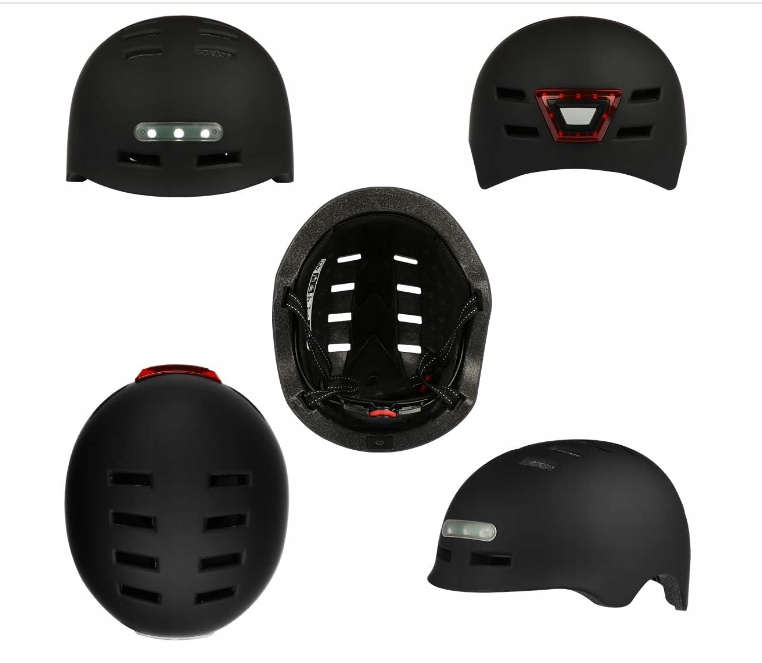 KASK OCHRONNY NA ROWER HULAJNOGĘ ROLKI 58-61cm LED Marka bez marki