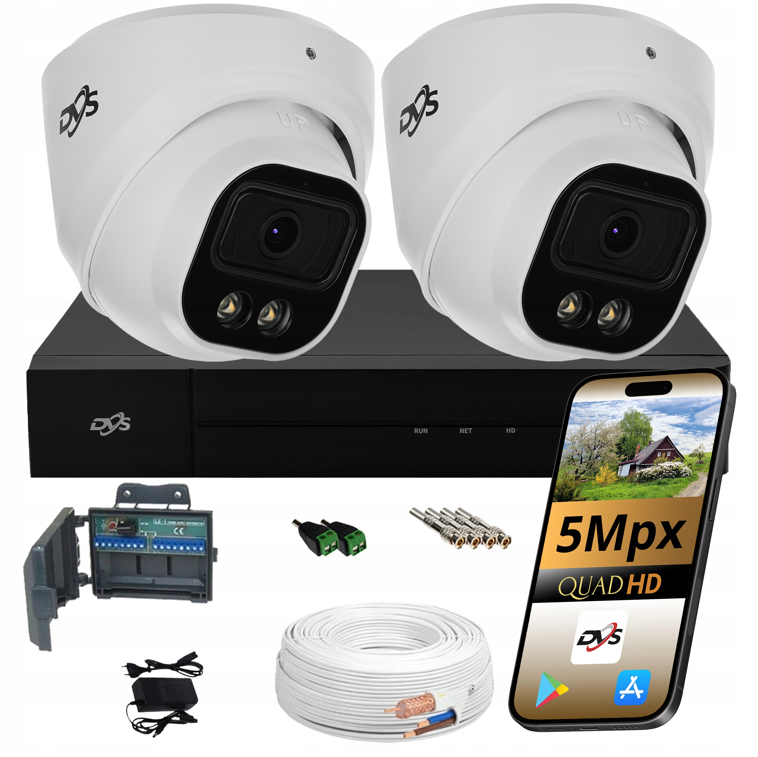 Zestaw do monitoringu DVS Zestaw do monitoringu 2 kamery analogowe dualne