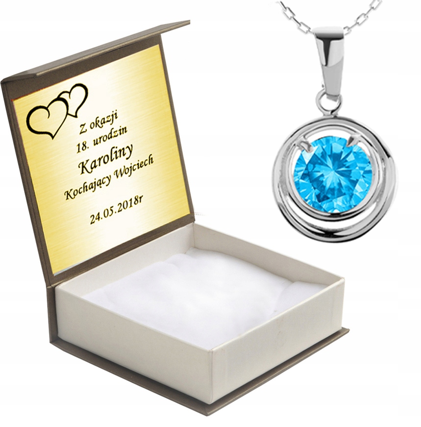 

Wisiorek Kółko Z Błękitną Cyrkonią I Łańcuszkiem