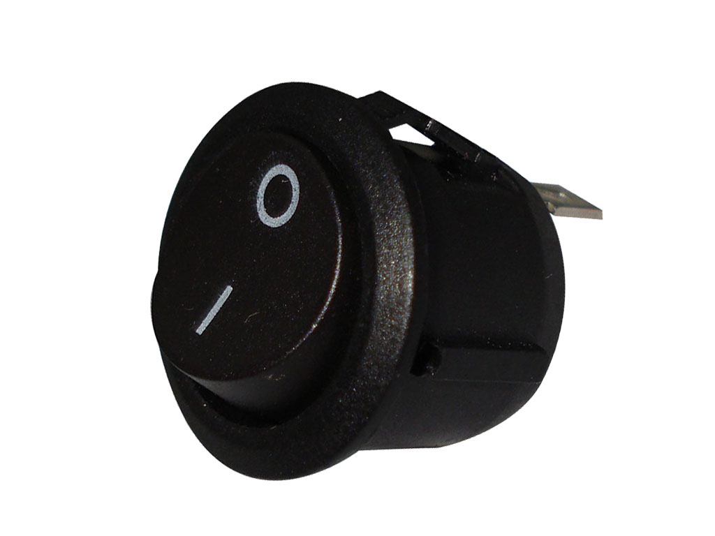

Włącznik kołyskowy czarny okrągły 250V 6A