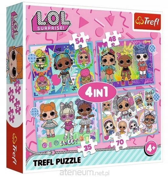 

Trefl Puzzle 4w1 Poznaj laleczki Lol Suprise