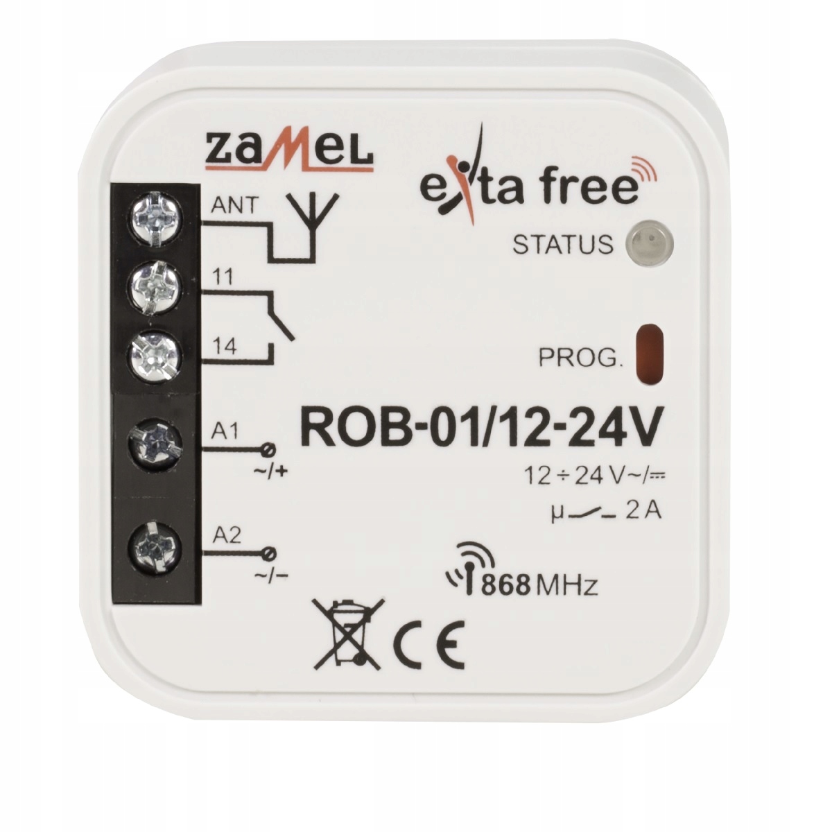 Rádiový Bránový Přijímač Zamel ROB-01/12-24V IP20