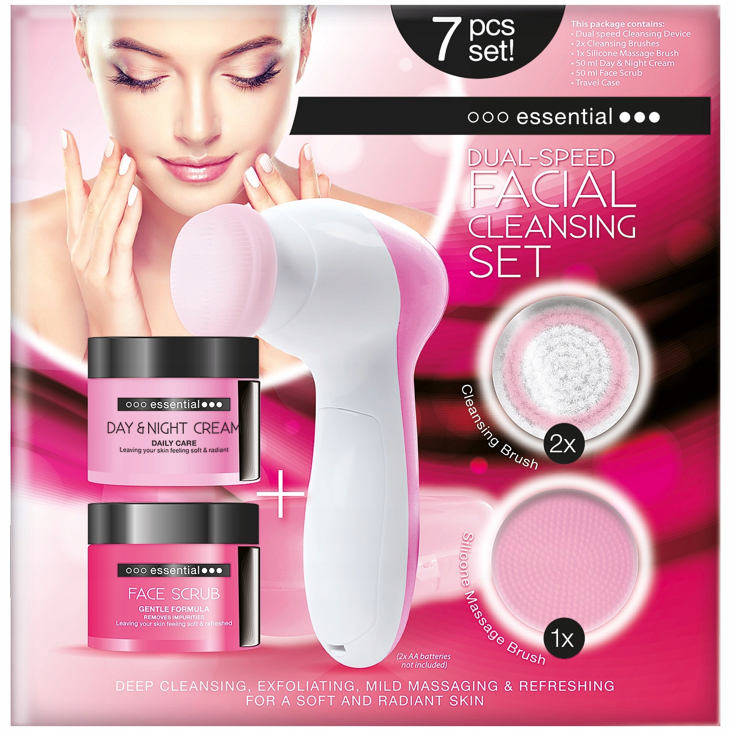 

Zestaw Do Oczyszczania Twarzy Peeling Krem Masażer