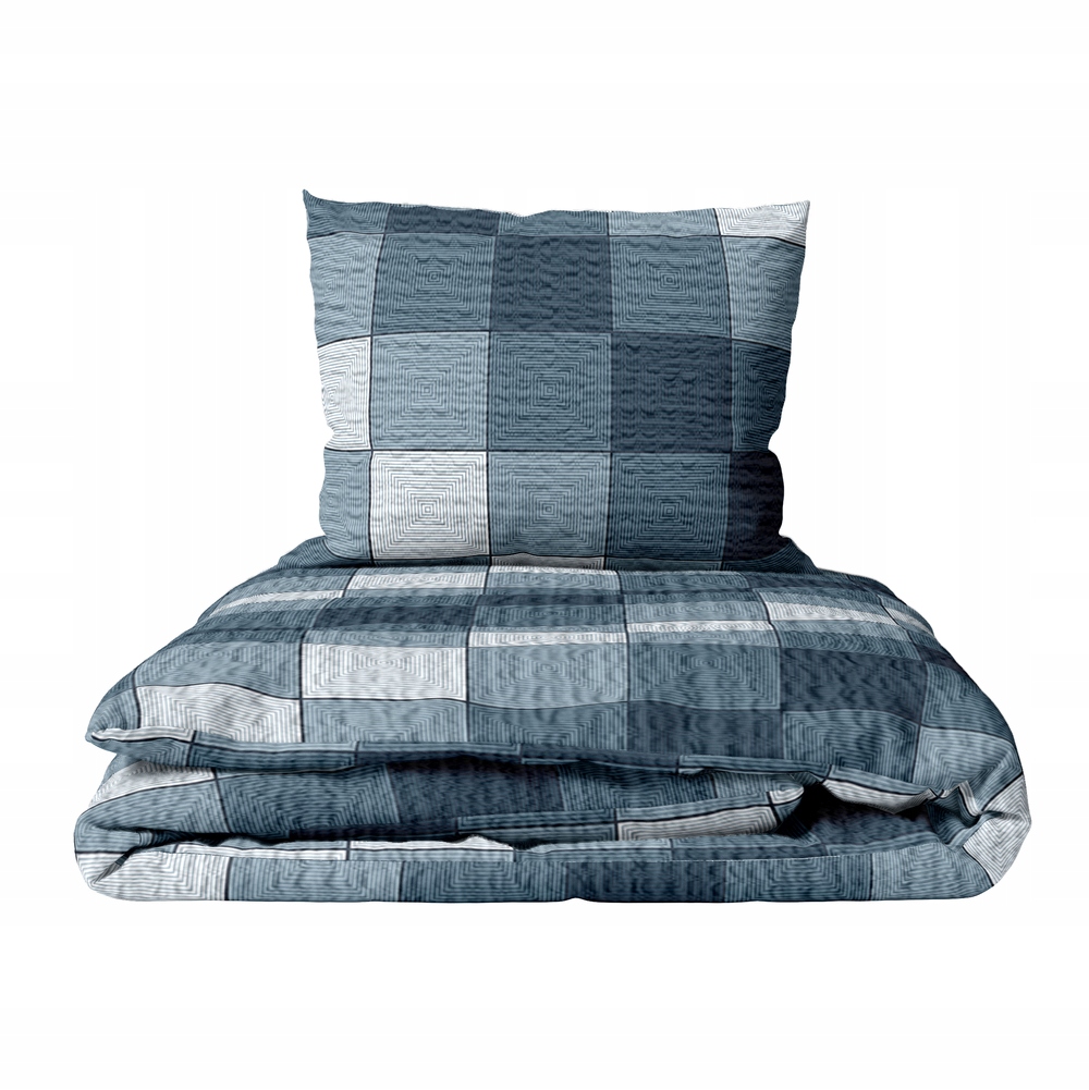 Krepové povlečení 160x200 +2ks 70x80 Gold Mřížka 3D granátová