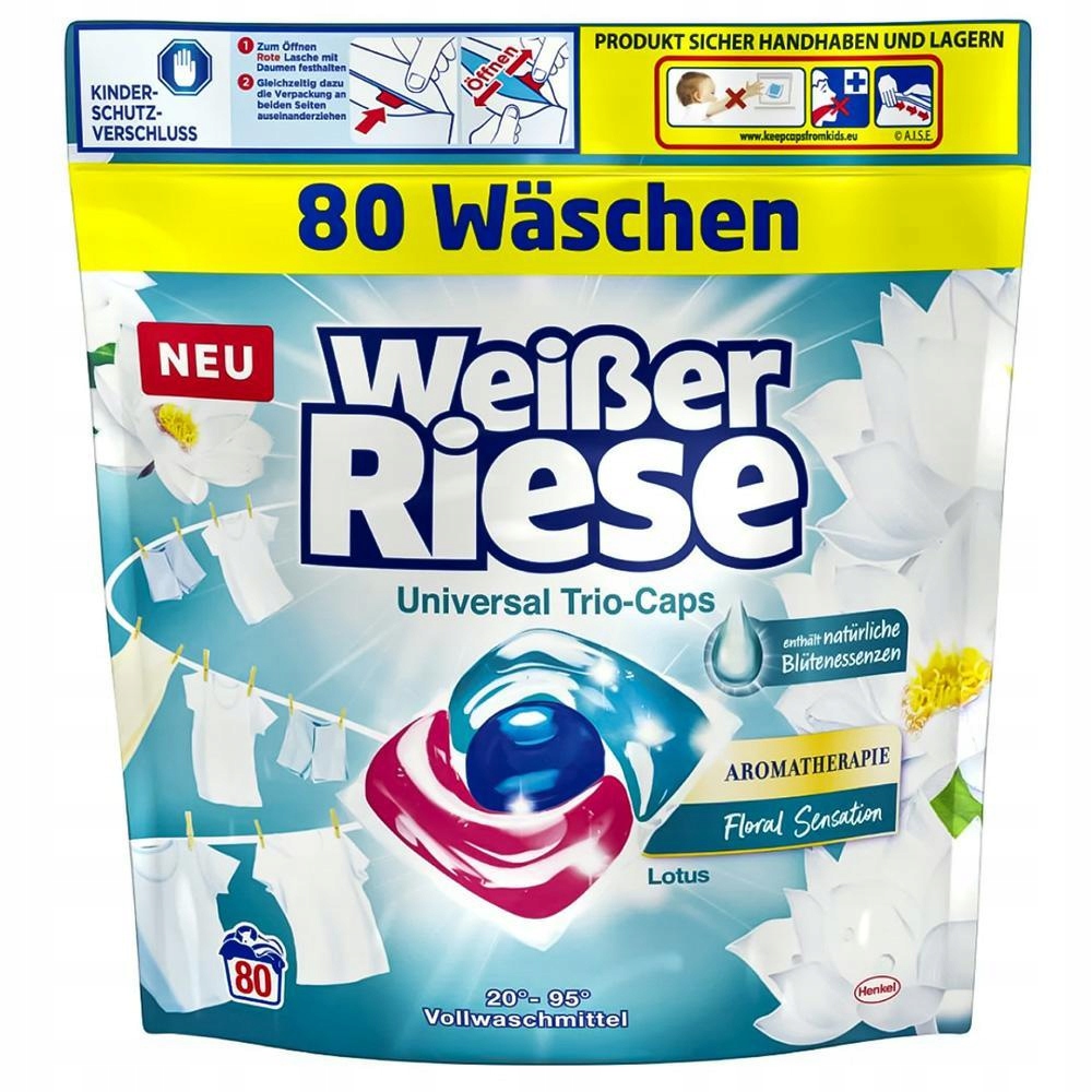 Levně Kapsle Na Praní Univerzální Účinné Květinové Riese TrioCaps 80ks