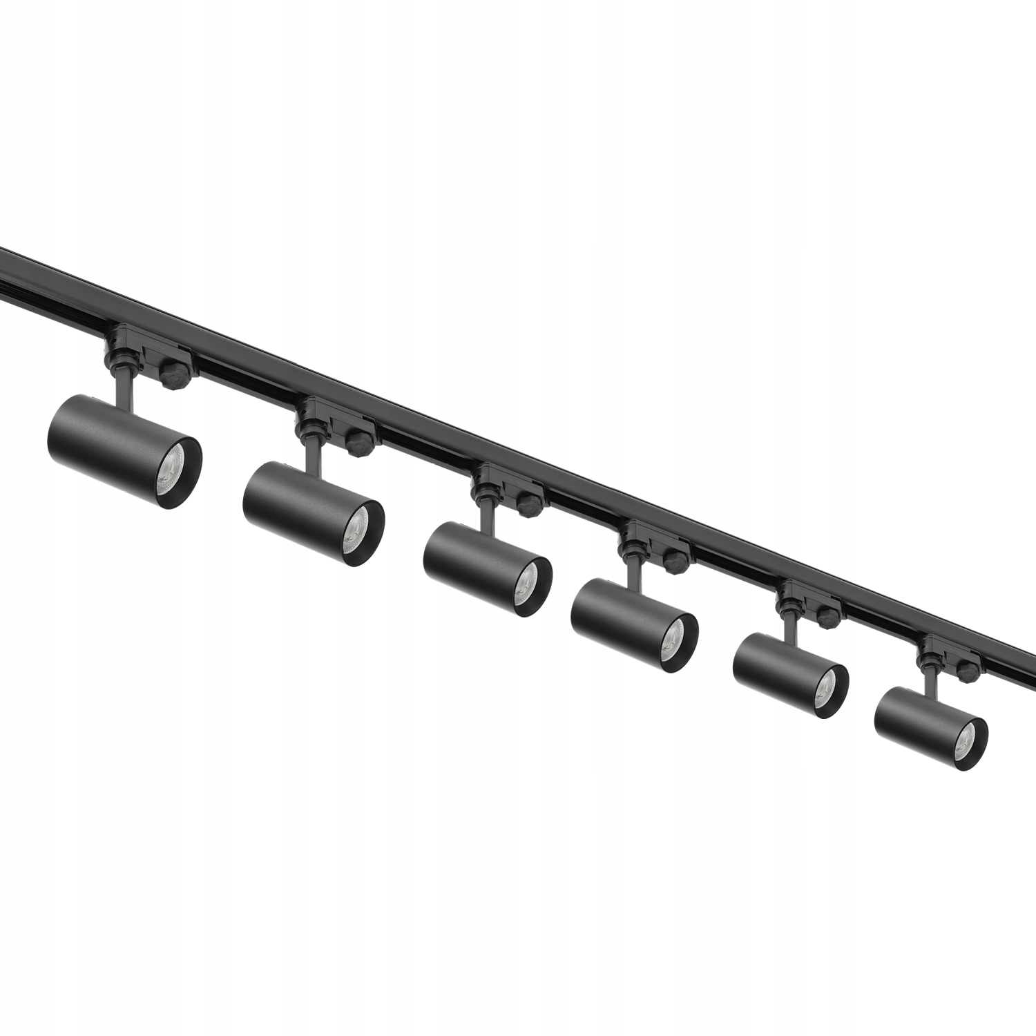 3-fázový koľajnicový set 6xLampa GU10 koľajnica 1 m koľajnica 2 m spojka Čierna