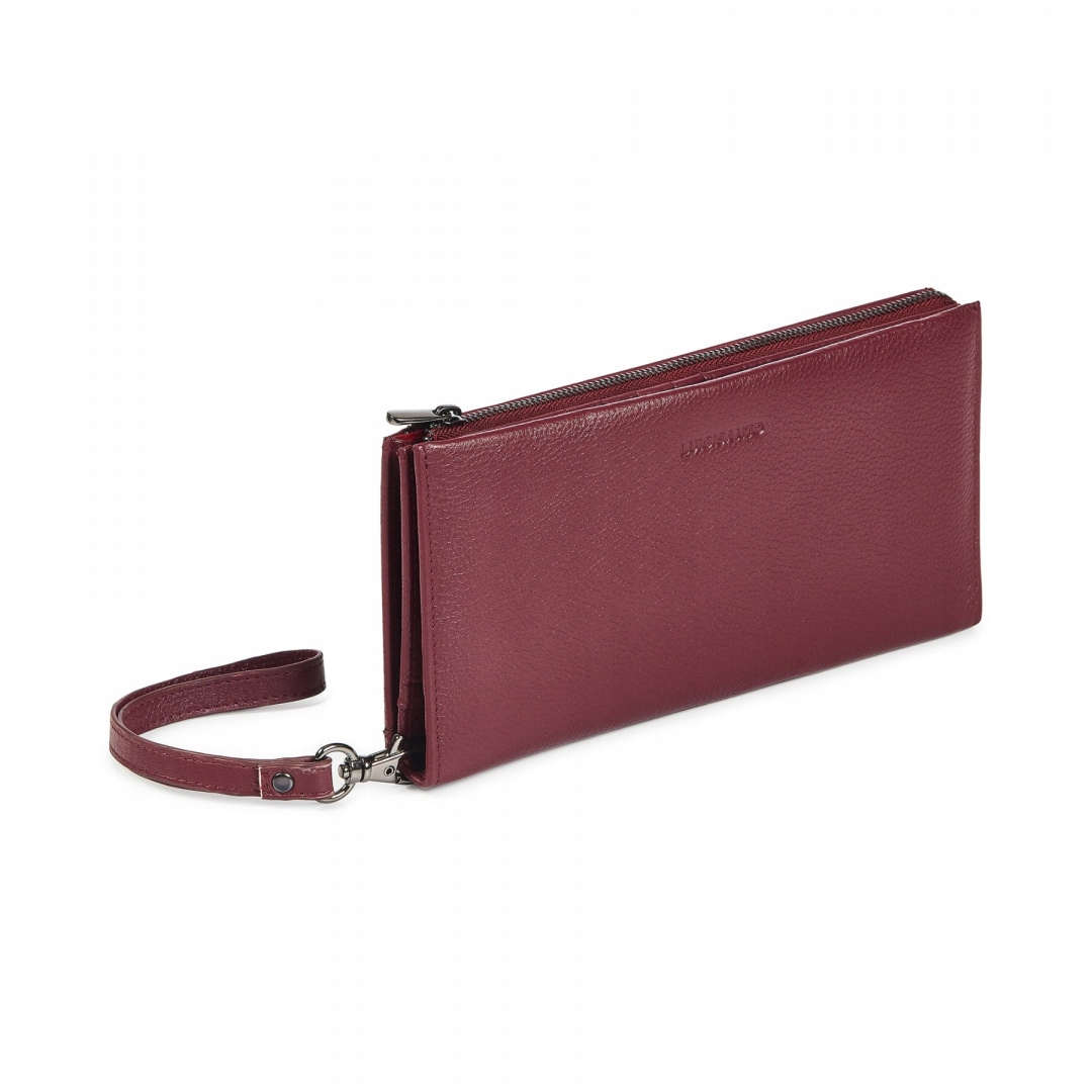 Dámská peněženka Bordová přírodní kůže Prostorná peněženka Podlouhlá
