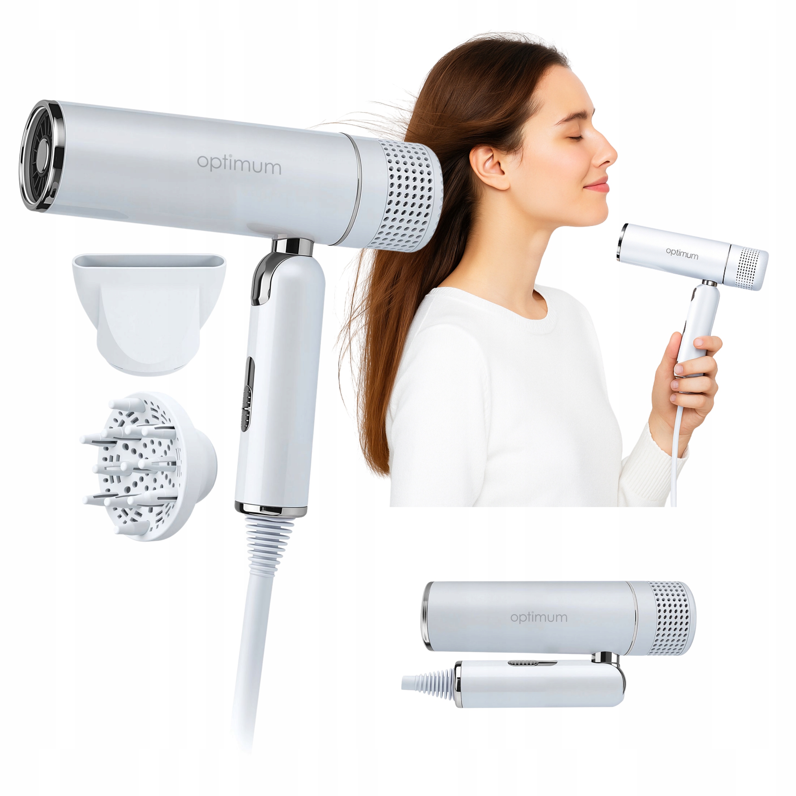 Suszarka Do Włosów Składana Turystyczna Mała Mini Do Walizki Mocna Susarka