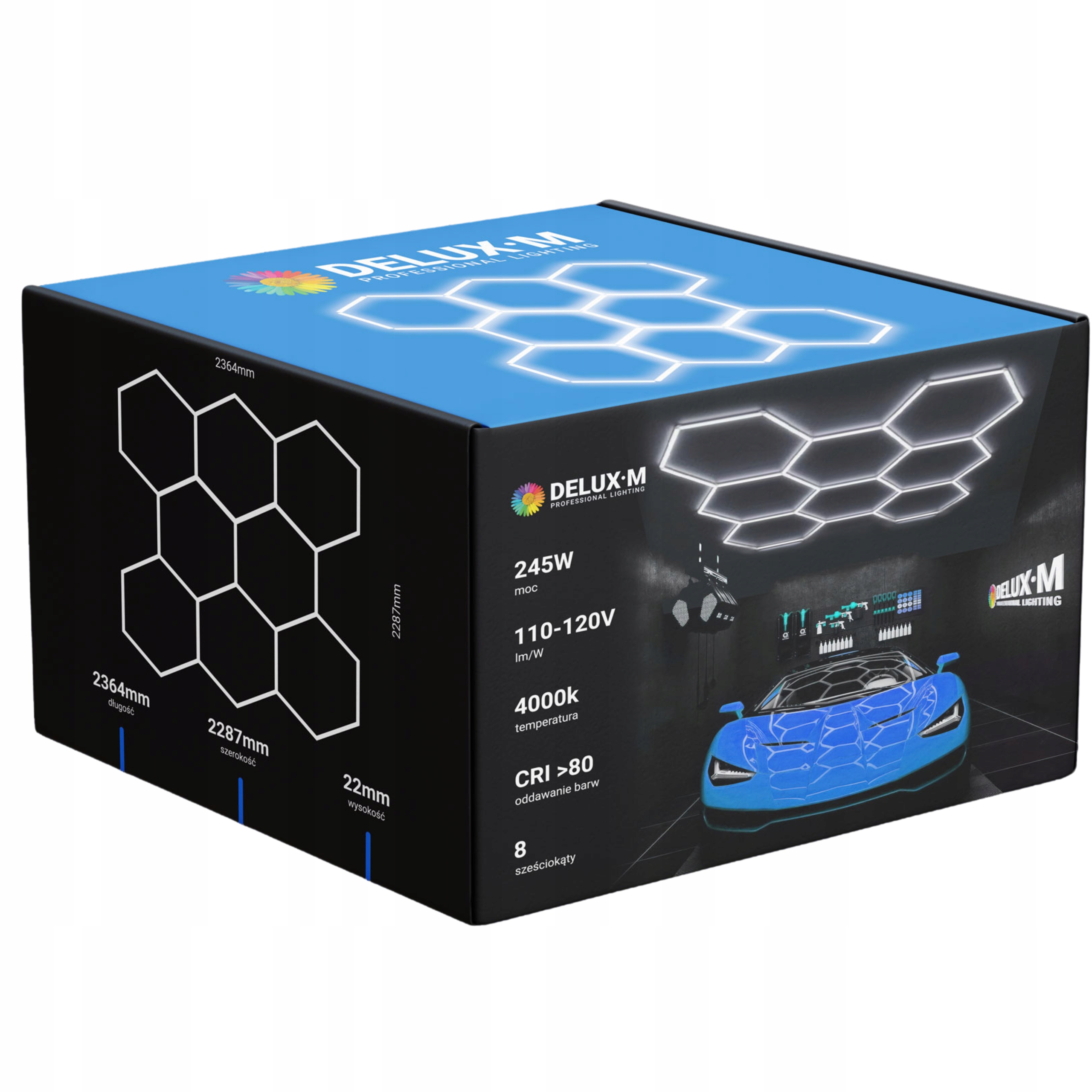 Lampa sufitowa panel Led plafon Hexagon 237*229cm 4000K do garażu domu