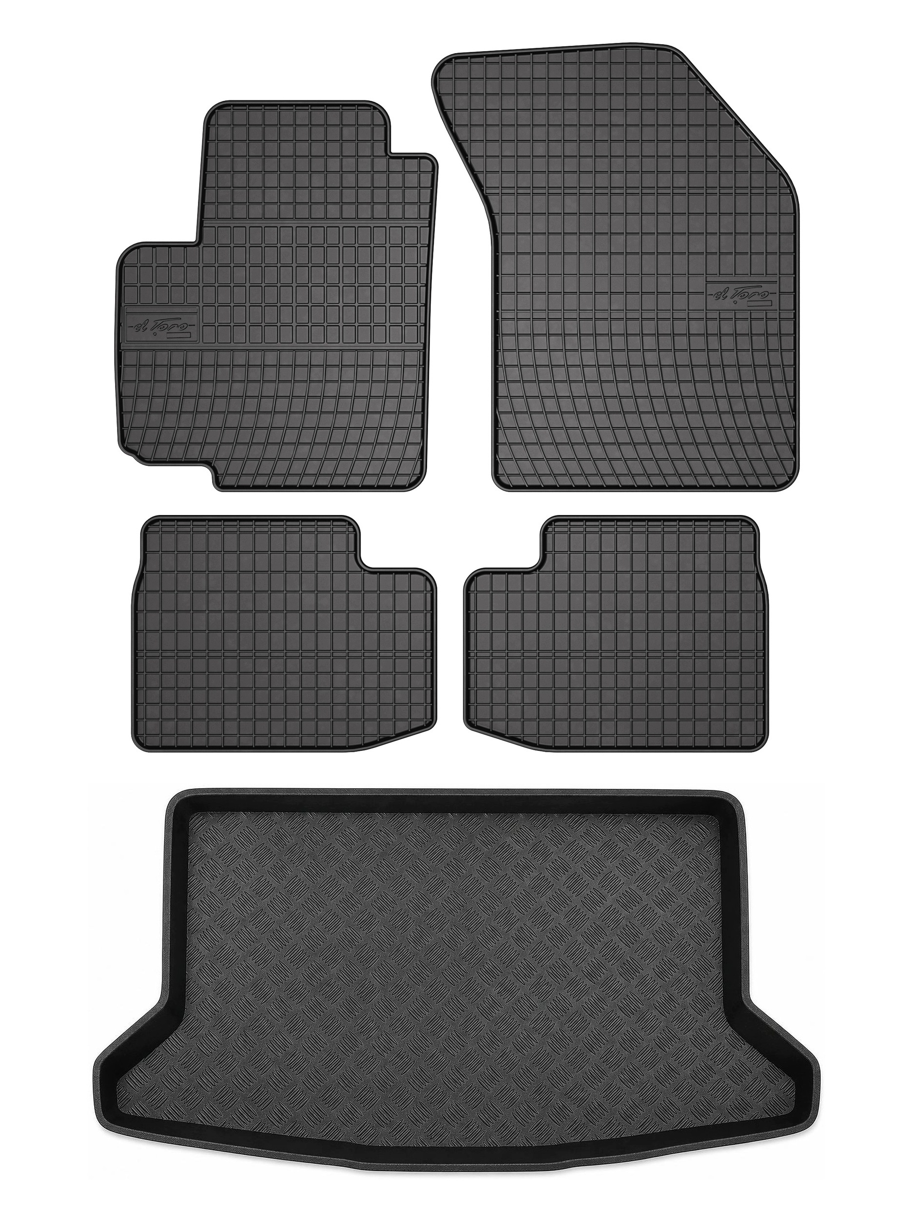 Gumové koberce SolidPRO rohož do kufru pro: Fiat Sedici 2006-2014 5 ks