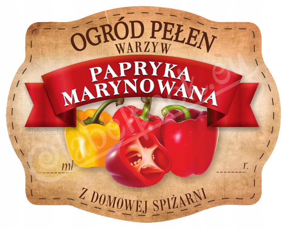 

Papryka Marynowana Etykieta, naklejka 10x