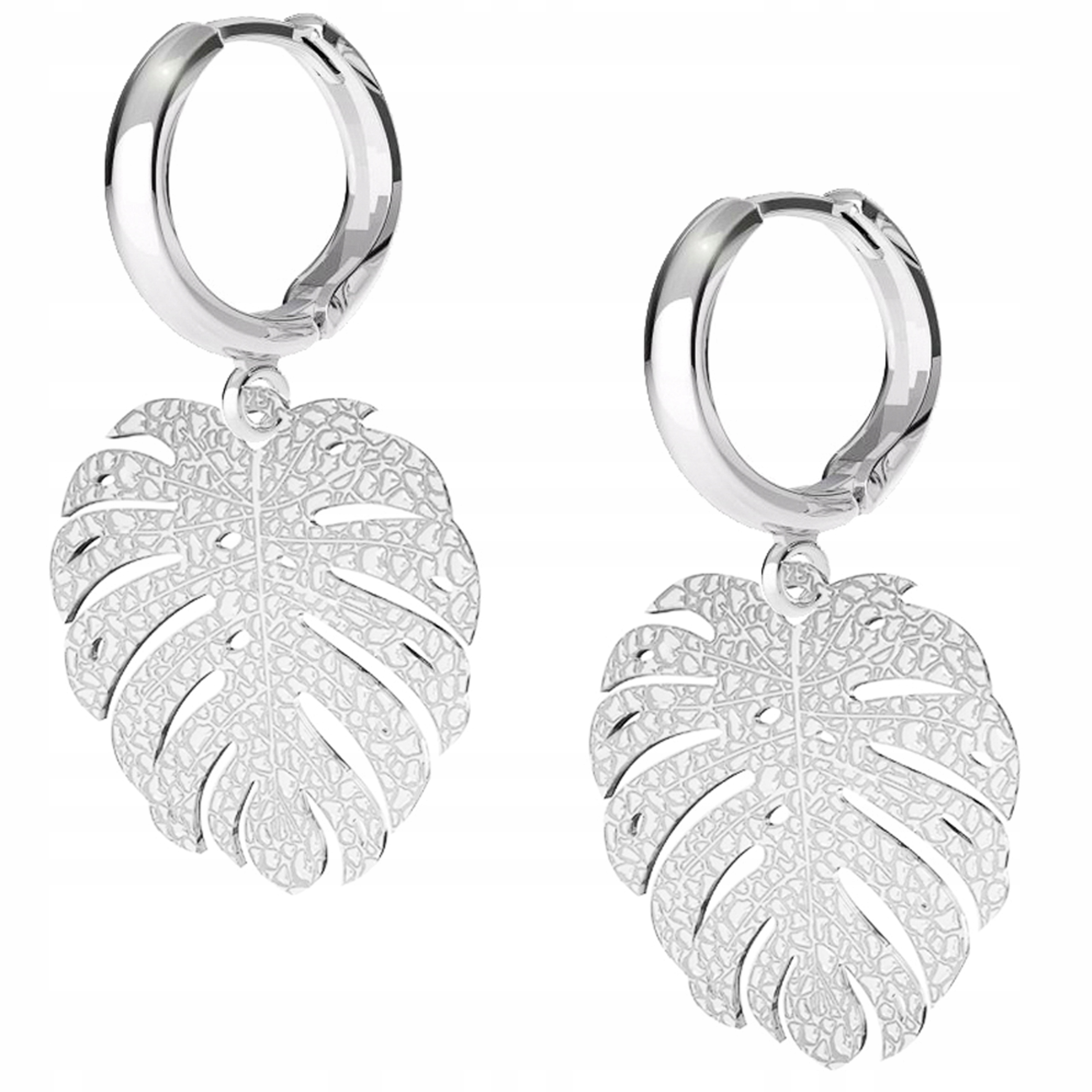 Stříbrné náušnice List Natura 925
