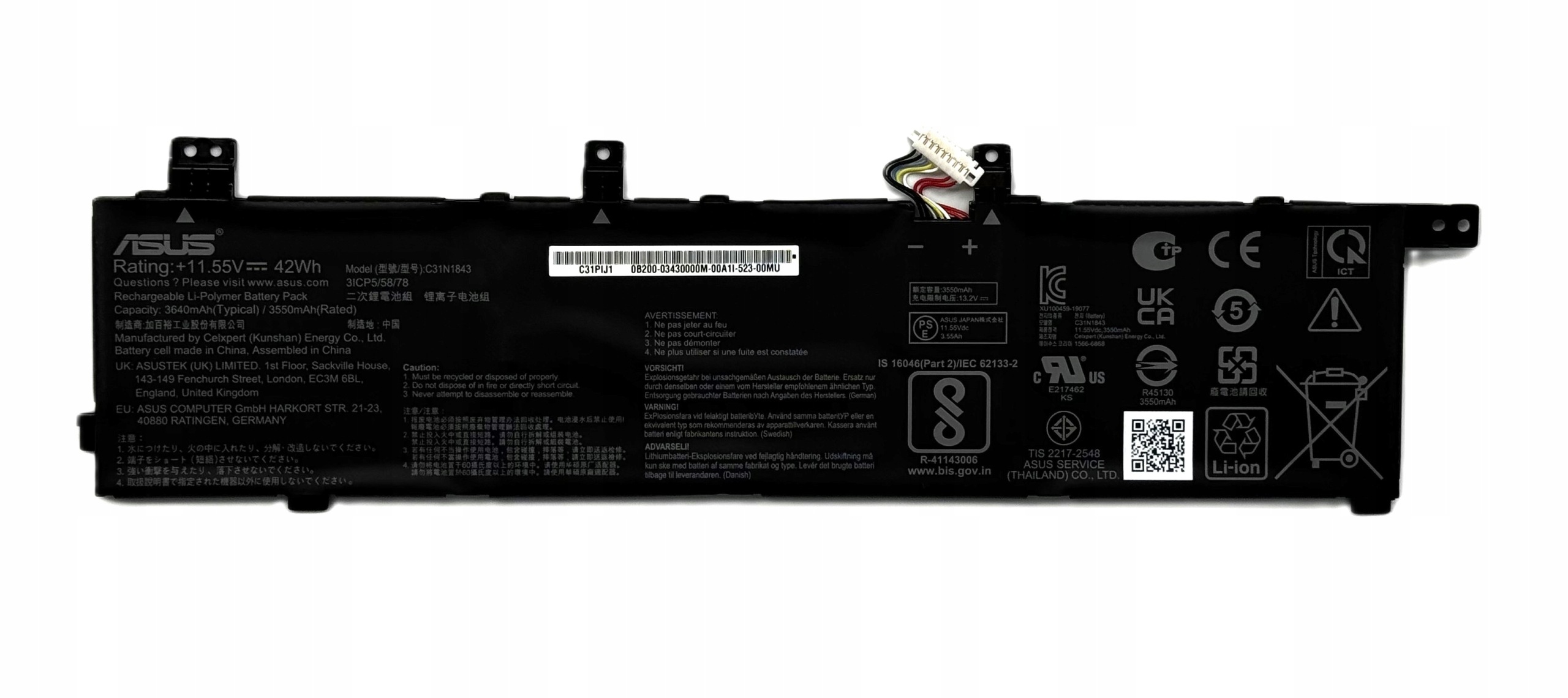 Nová Originálna Batéria Pre Notebook Asus C31N1843 B31N1843 42WH 2026