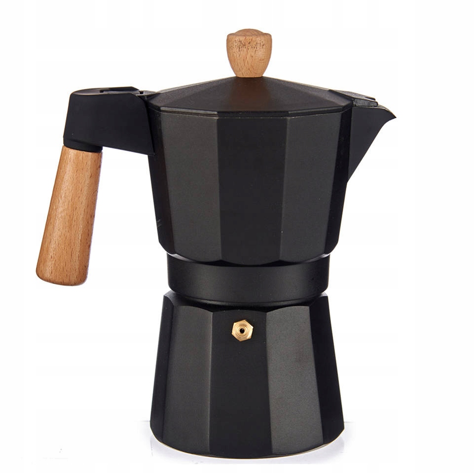 KAWIARKA do parzenia kawy ALUMINIOWA 300 ml CZARNA Materiał aluminium