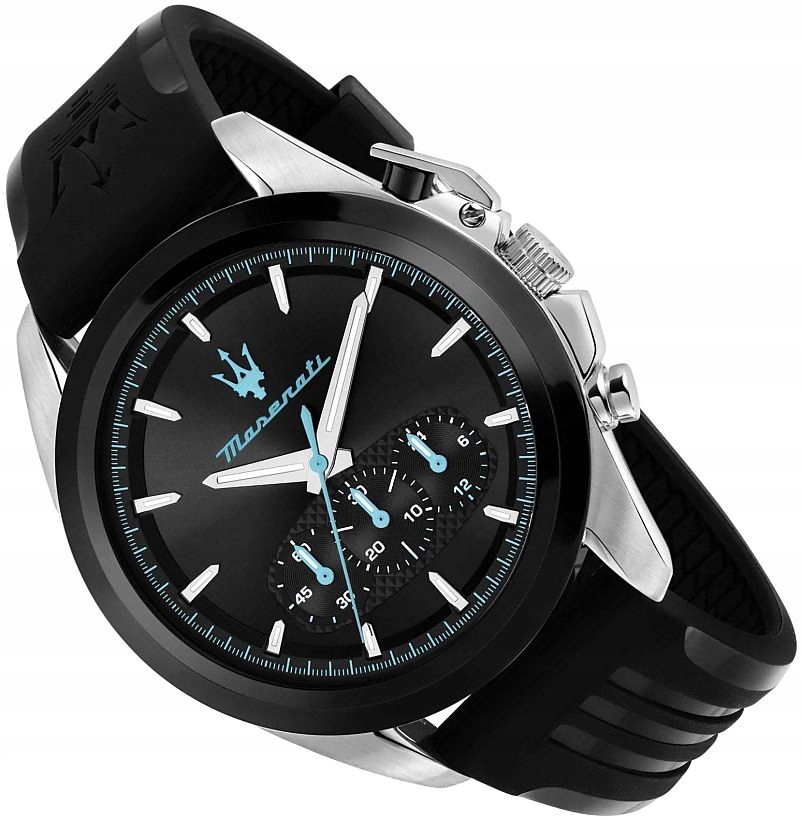 Sportovní Pánské Hodinky Maserati R8871612047 Černé WR100 Na Pásku Ø43mm