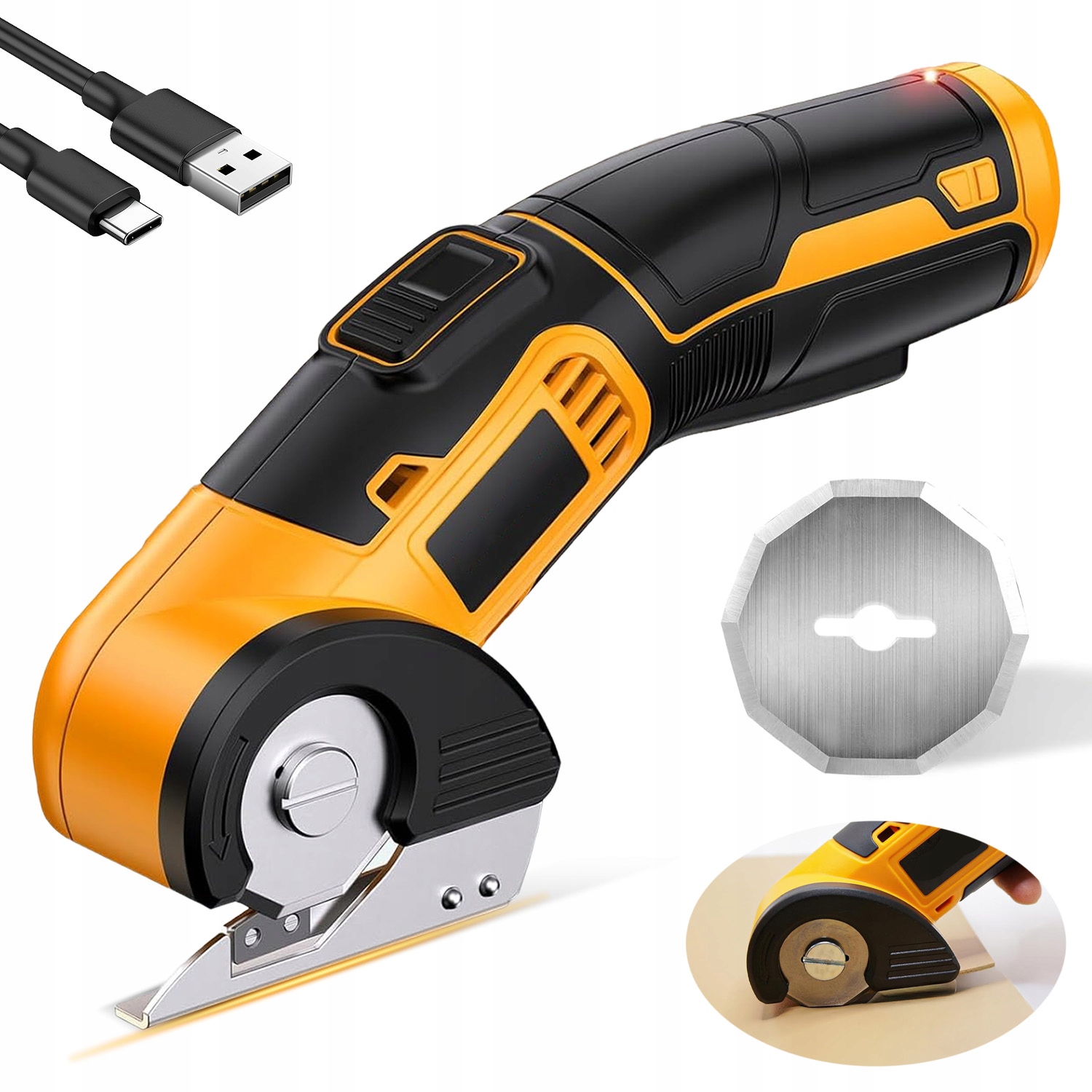 Nůž S Otočným Kotoučovým Ostřím Pro Řezání Tkanin S Čepelí 1