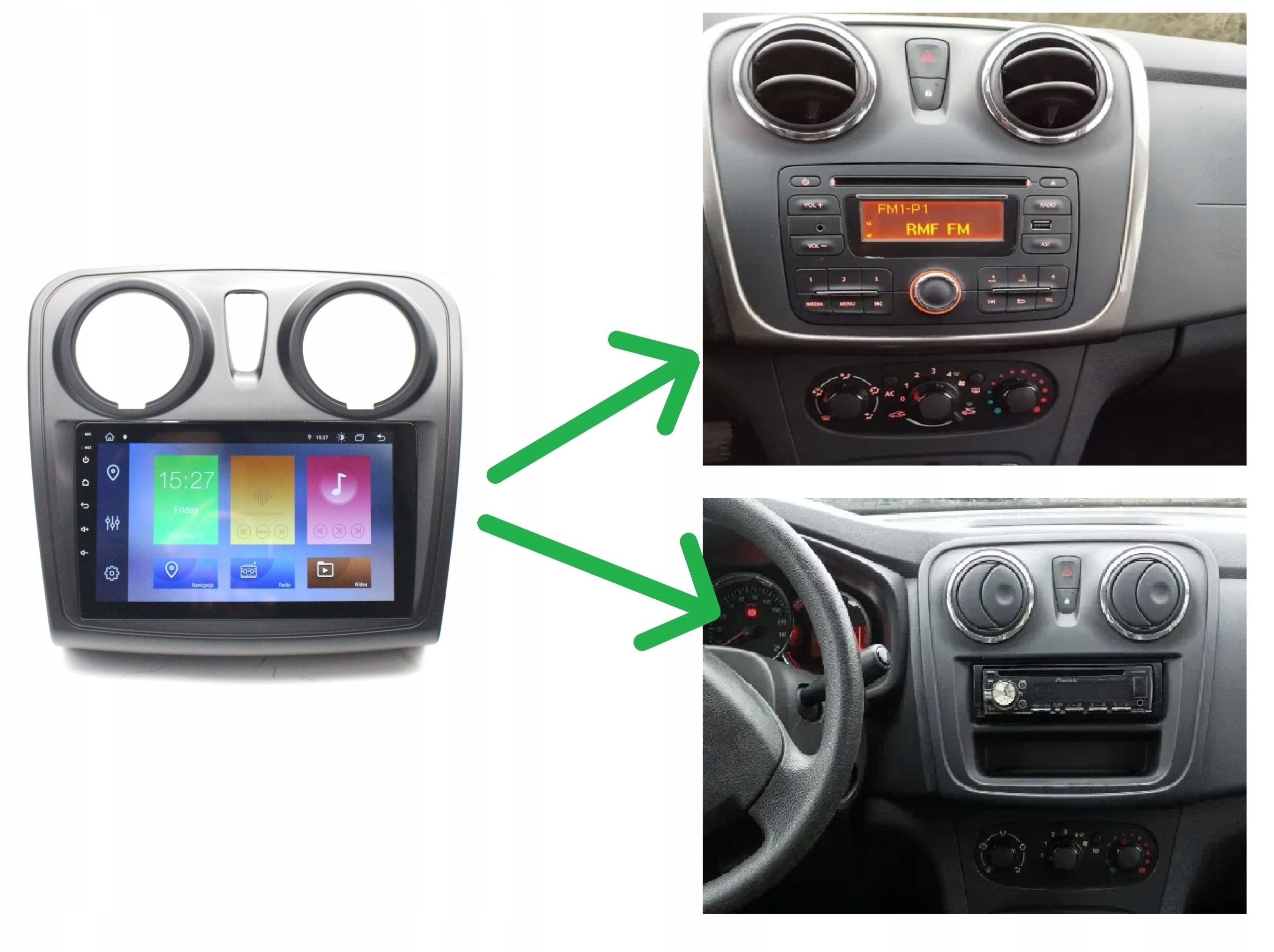RÁDIO NAVIGÁCIA GPS DACIA SANDERO 2012-2020 ANDROID Rádio Informácia RDS AM pásmo FM pásmo