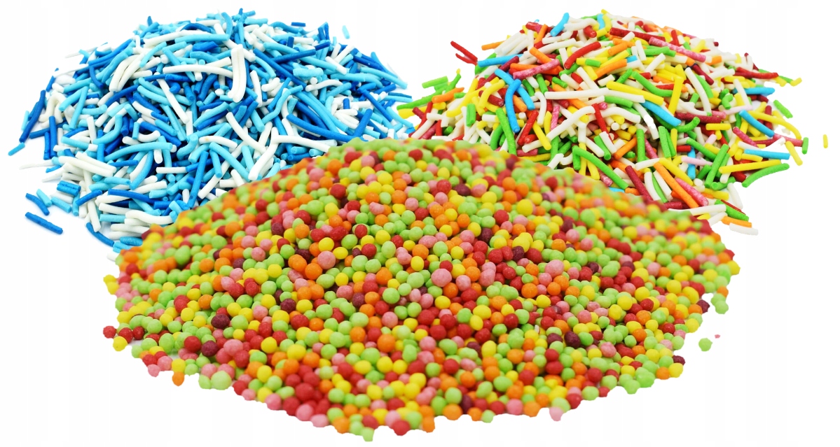 Cukier 12x 100g Kolory Smaki Do Waty Wiaderka + Posypki + Postacie + Słomki Model Cukier 12x 100g kolor smak wiaderka