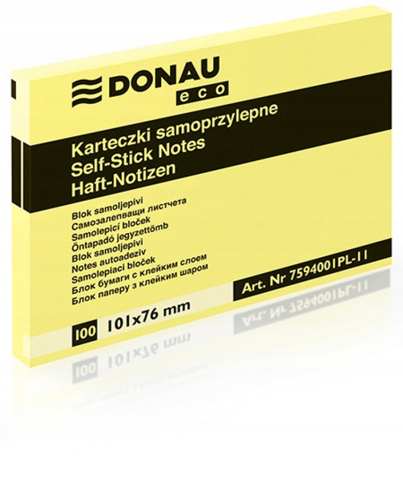 

Bloczek samoprzylepny jasnożółty karteczki notes