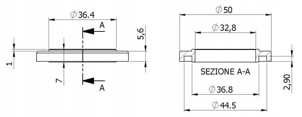 Pierścień pod baterię stojącą umywalki z uszczelką Kolor chrom