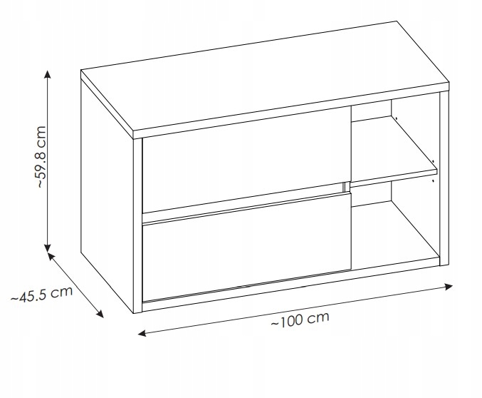 Szafka wisząca pod umywalkę 100CM DEVON 823 GRAFIT Szerokość mebla 100 cm