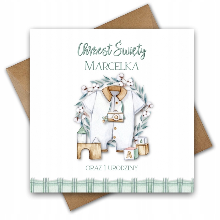 Zaproszenia na Chrzest Święty Chrzciny BOHO Personalizowane TEKST + GOŚCIE Marka inna