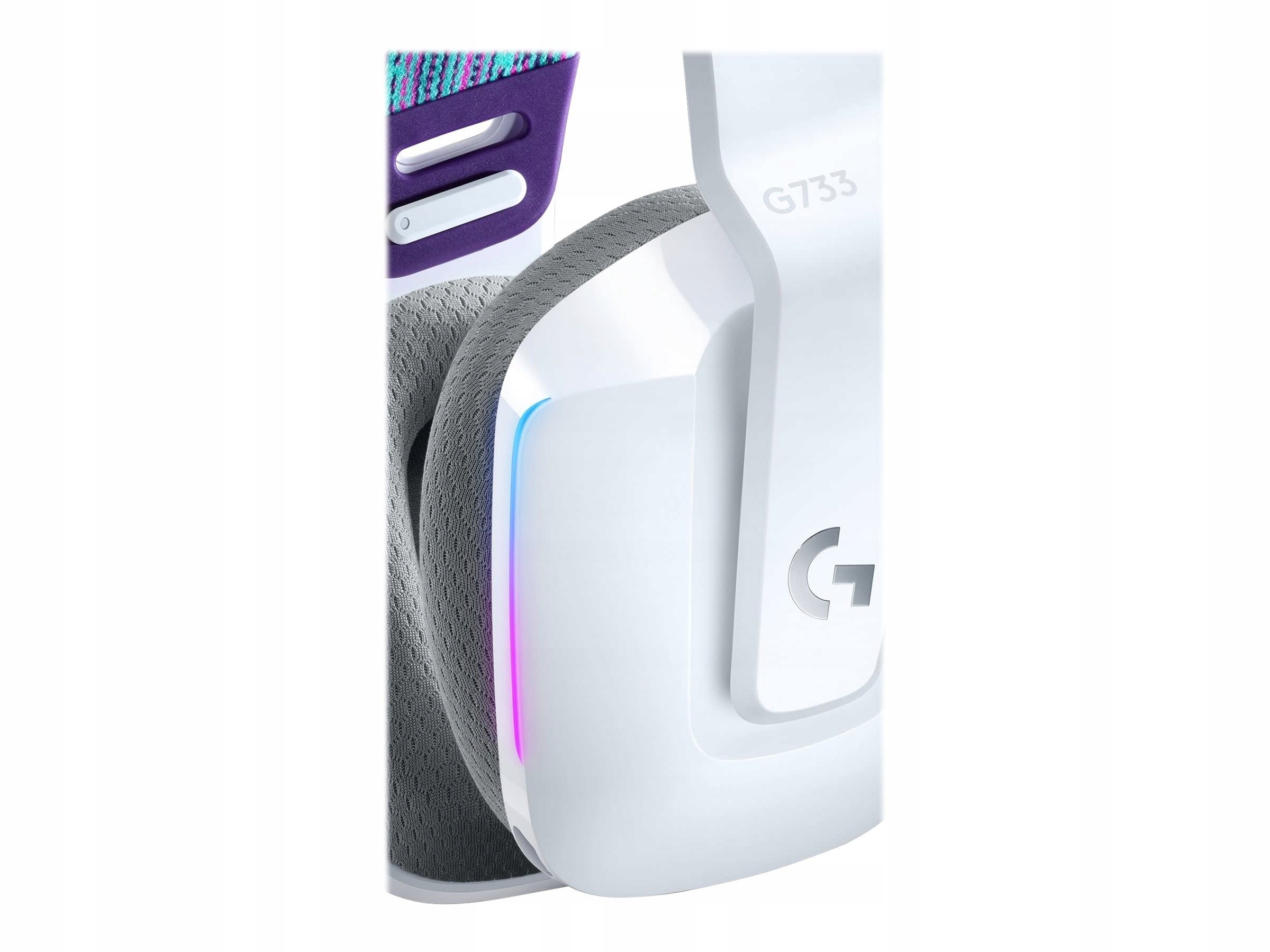 LOGITECH G733 LIGHTSPEED Bezprzewodowy Zestaw Słuchawkowy RGB 29h Biały — miniatura 7