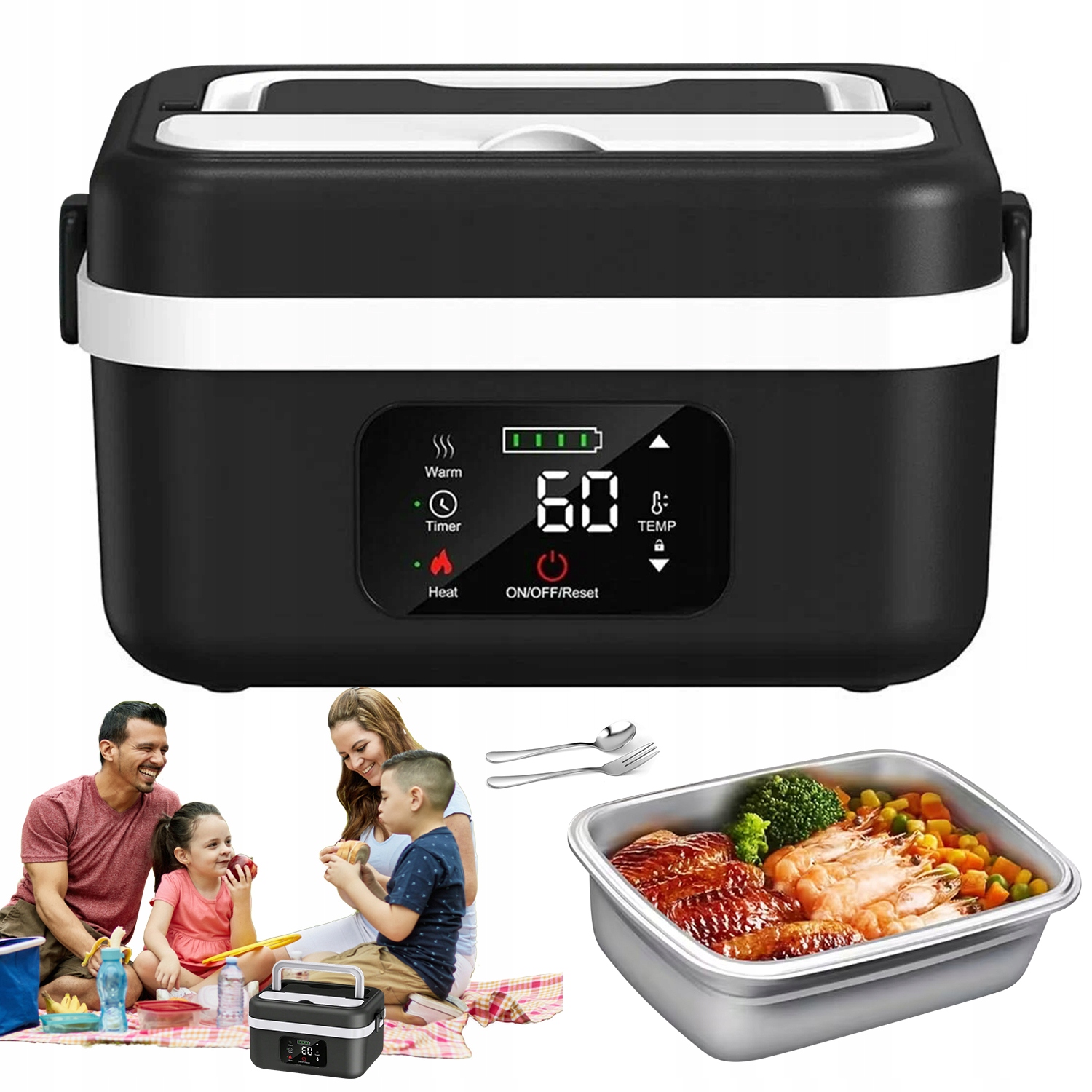 16000 Mah Elektrický Obědový Box, Termoska Na Jídlo S Funkcí Nabíjení