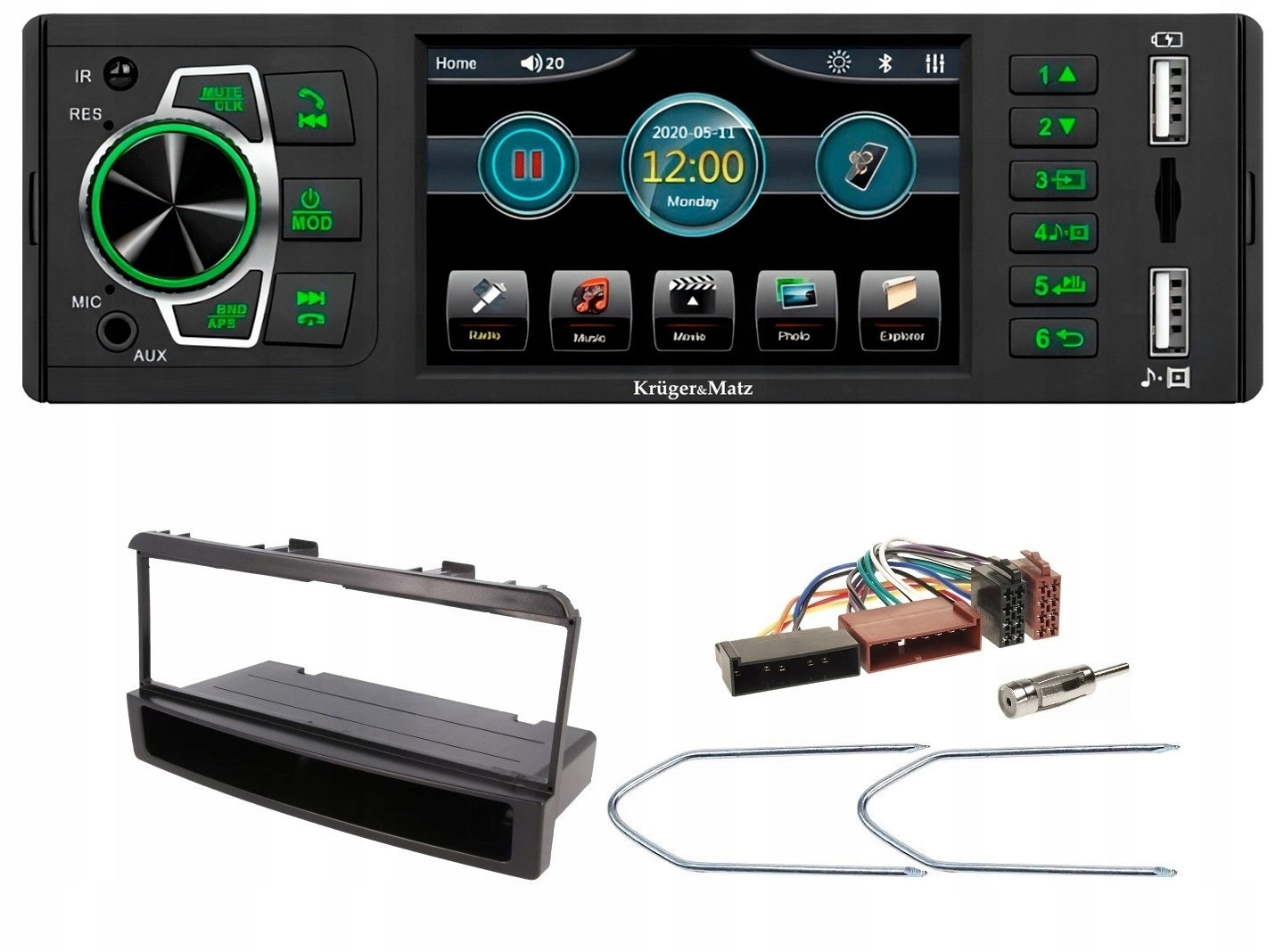 Autorádio 1DIN LCD Usb Kruger&Matz KM2015 Bluetooth Ford Focus MK1 Mondeo MK2
