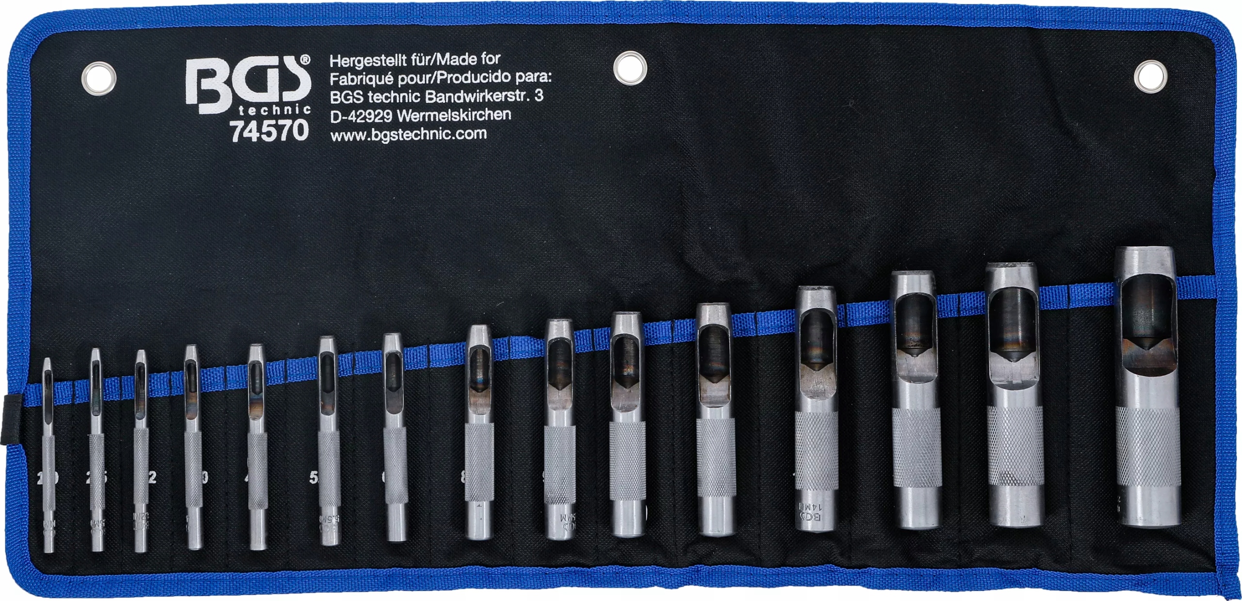 Sada průbojníků 2 22 mm 15 ks Bgs 74570