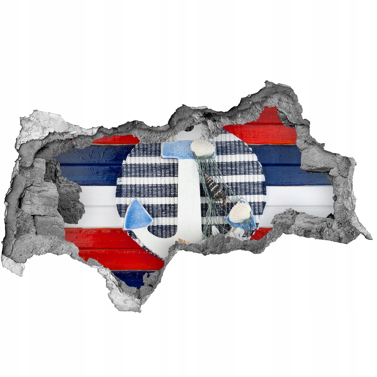 

Samoprzylepna dziura ścienna 3D Naklejka Kotwica