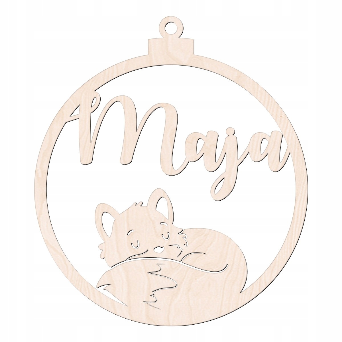 

Drewniana Bombka Z Imieniem Święta Mikołajki Lis