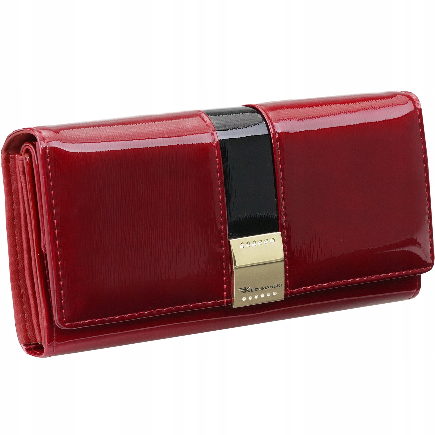 Kochmanski portfel damski skórzany lakierowany ze skóry Premium