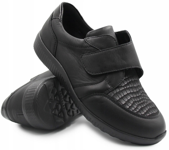 Dámské elegantní černé boty Waldlaufer 815M32 40 2/3 s širokou patou